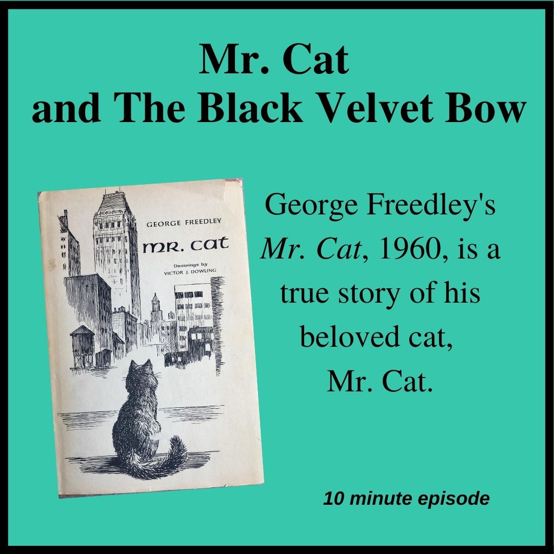 Website banner for the episode Mr. Cat and The Black Velvet Bow on The Literary Catcast Podcast