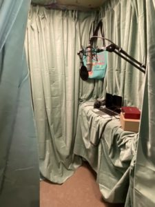 a photo of Phebe's studio where she records The Literary Catcast Podcast