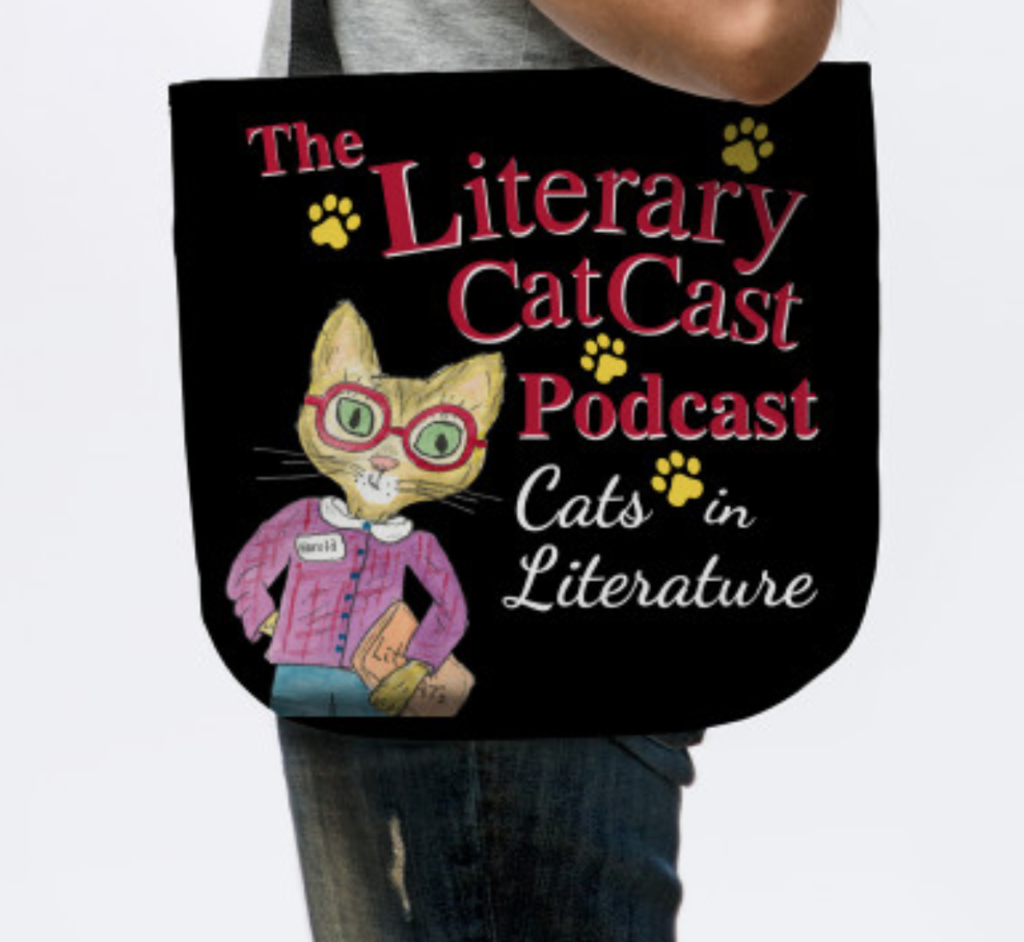 The Literary Catcast Tote Bag by Phebe Phillips from TeePublic