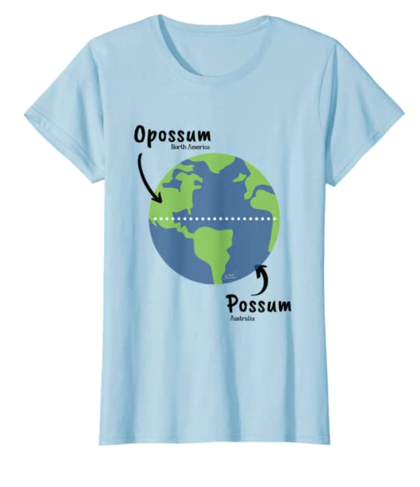 Opossum Possum Perfect Grammar T Shirt by Phebe Phillips on Amazon